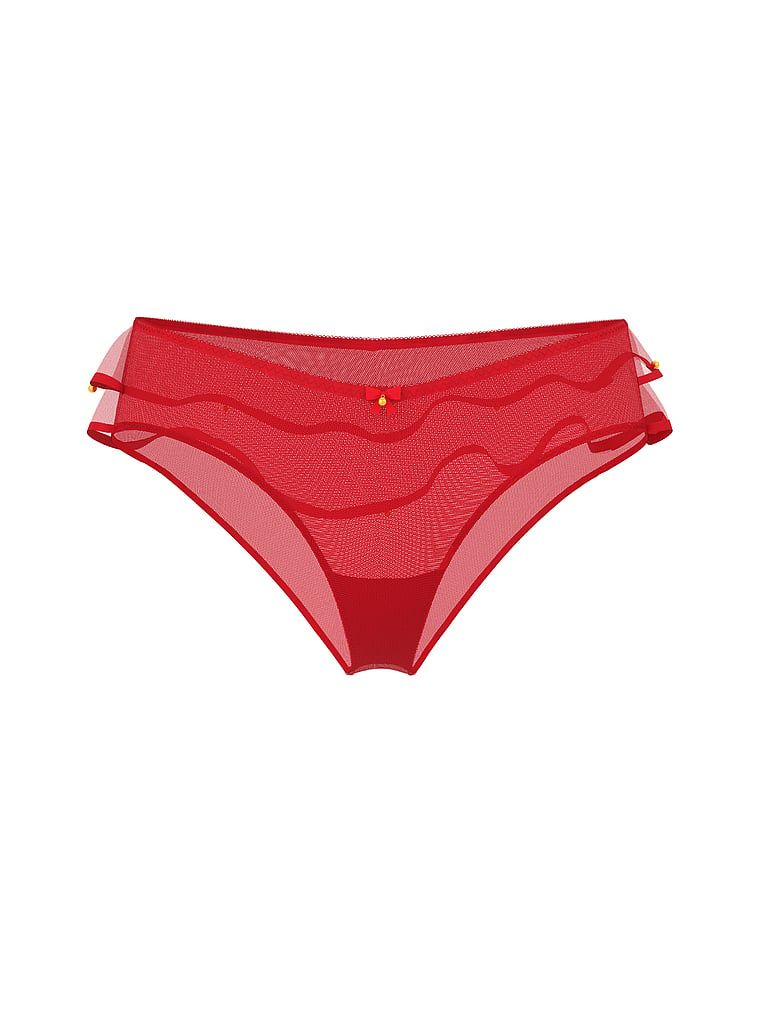 Majtki z falbanką z dzwoneczkami z tyłu Jingle Belle Cheeky. Produkt ma kolor czerwony i pochodzi z kolekcji Very Sexy. 