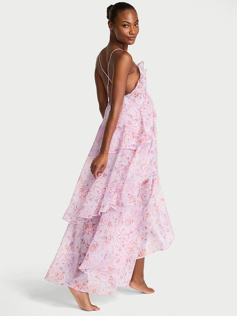 Victoria's Secret Sukienka szyfonowa długa maxi Vintage Blossom