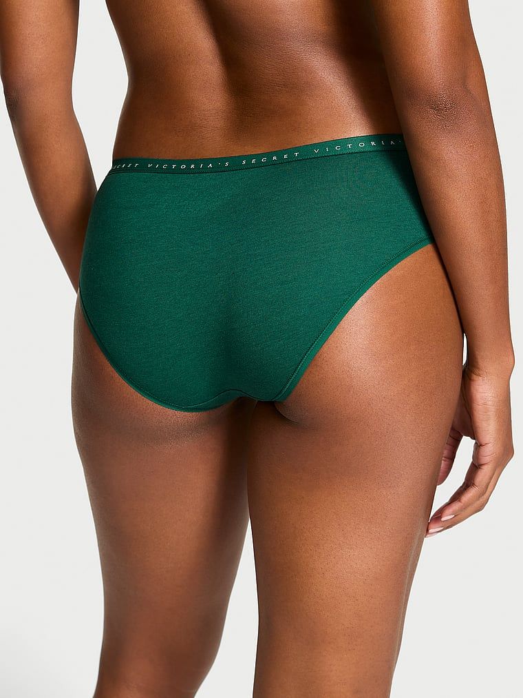Majtki bawełniane Hiphugger. Produkt ma kolor zielony i pochodzi z kolekcji Victoria's Secret. 