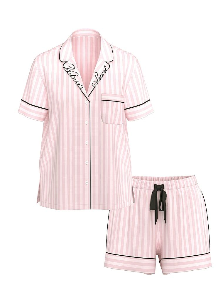 Flanelowa piżama z szortami. Produkt jest wzorzysty i pochodzi z kolekcji Victoria's Secret. 