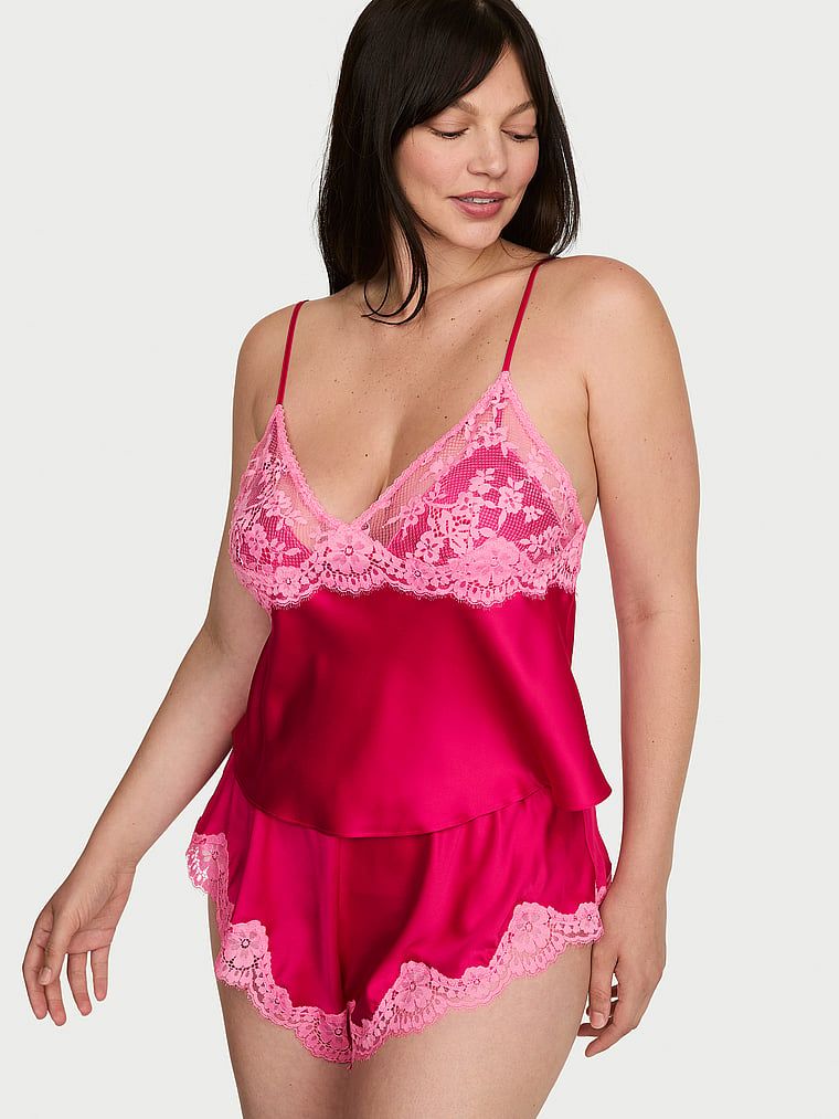 Dream Angels Zestaw satynowy do spania Lace-Trim