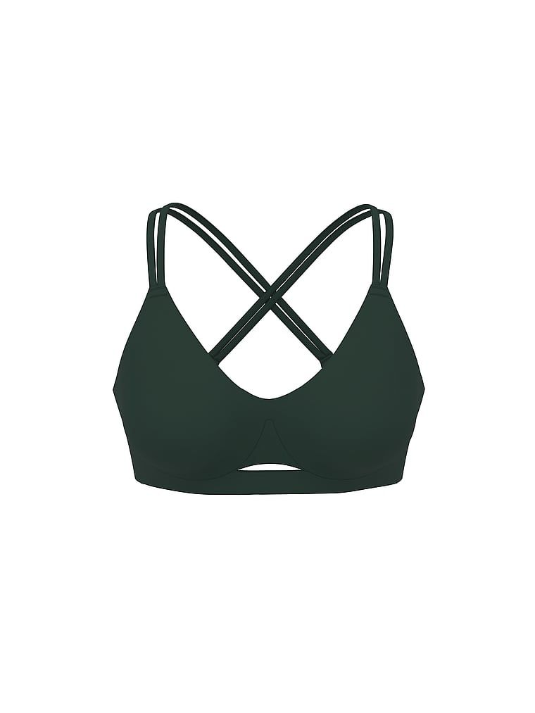 Biustonosz sportowy z lekkim wsparciem Elevate Strappy. Produkt ma kolor zielony i pochodzi z kolekcji VSX. 