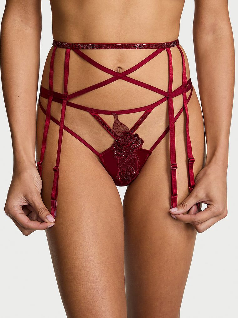 Very Sexy Pas do pończoch Scarlet Rose Shine