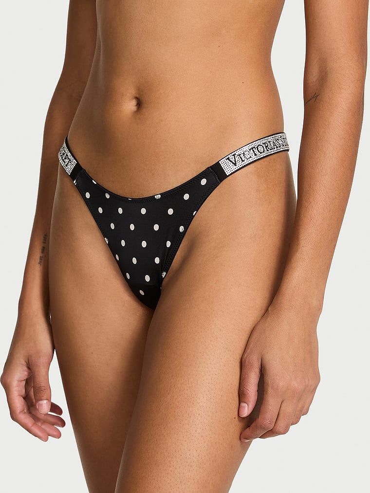 Majtki brazyliany z błyszczącymi paskami Shine Strap Brazilian. Produkt jest wzorzysty i pochodzi z kolekcji Very Sexy. 