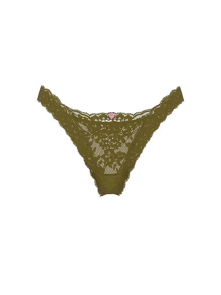 Majtki brazyliany koronkowe Brazilian. Produkt ma kolor zielony i pochodzi z kolekcji Dream Angels. 