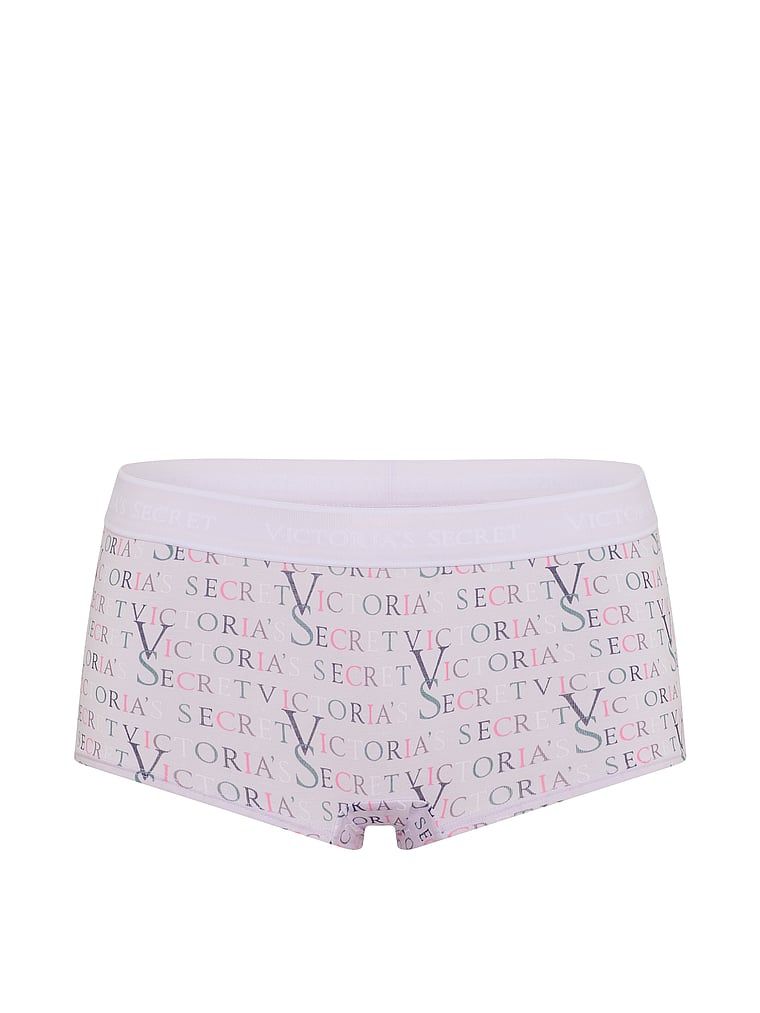 Majtki bawełniane szorty z logo w talii Boyshort. Produkt ma kolor wzorzysty i pochodzi z kolekcji Cotton. 