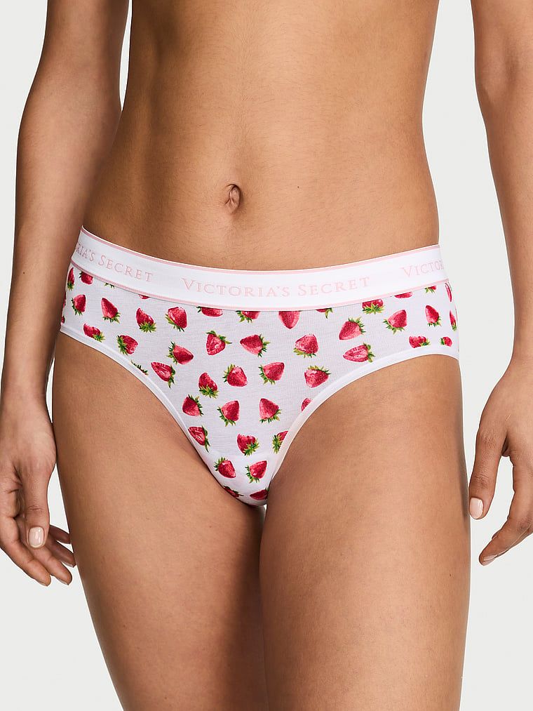 Majtki bawełniane z logo w talii Hiphugger. Produkt jest wzorzysty i pochodzi z kolekcji Cotton. 