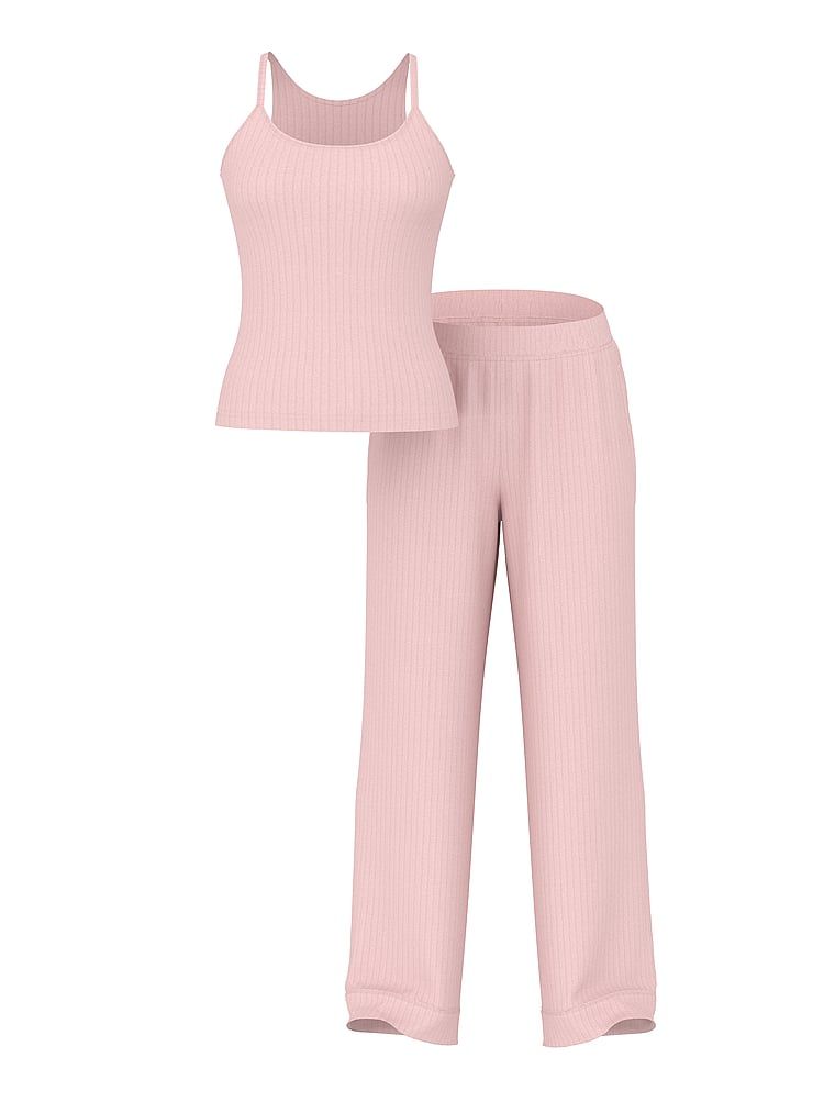 Piżama z modalu - top i spodnie. Produkt ma kolor różowy i pochodzi z kolekcji Victoria's Secret. 
