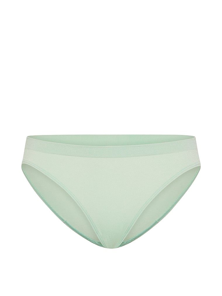 Majtki z błyszczącego materiału Shimmer Bikini. Produkt ma kolor zielony i pochodzi z kolekcji Seamless. 