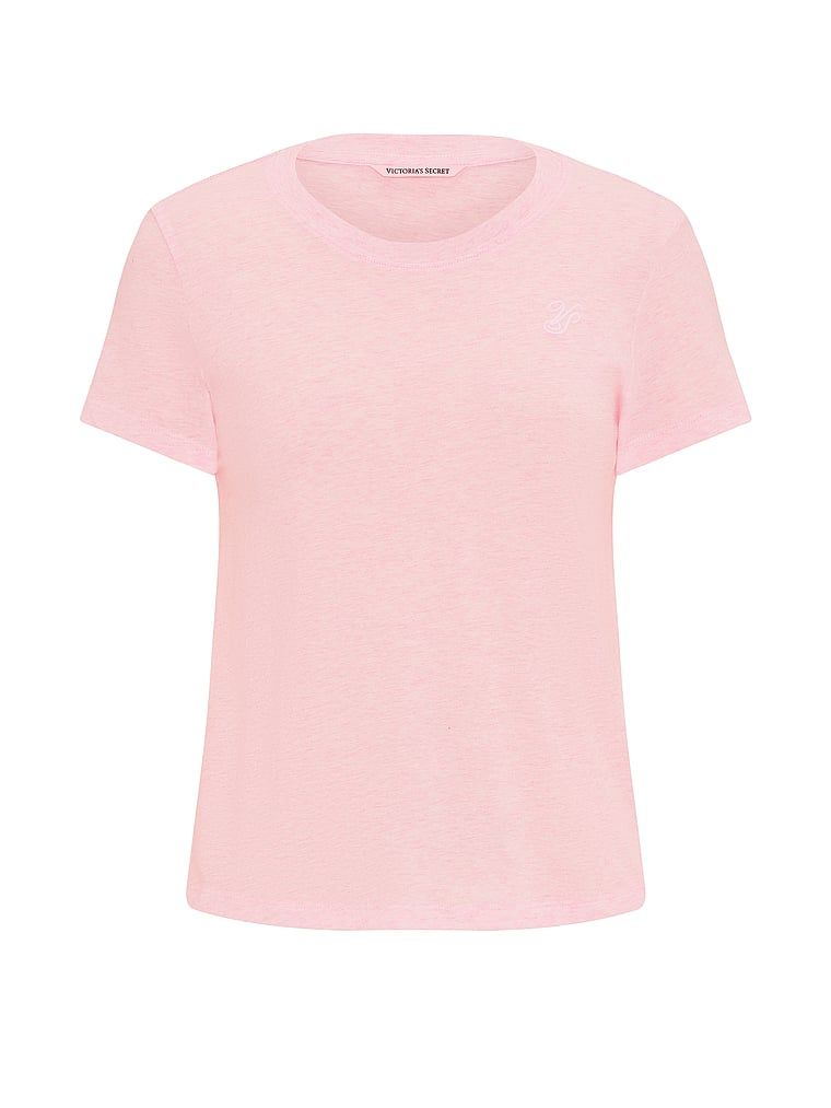T-shirt bawełniany do spania Mix & Match. Produkt ma kolor różowy i pochodzi z kolekcji Victoria's Secret. 