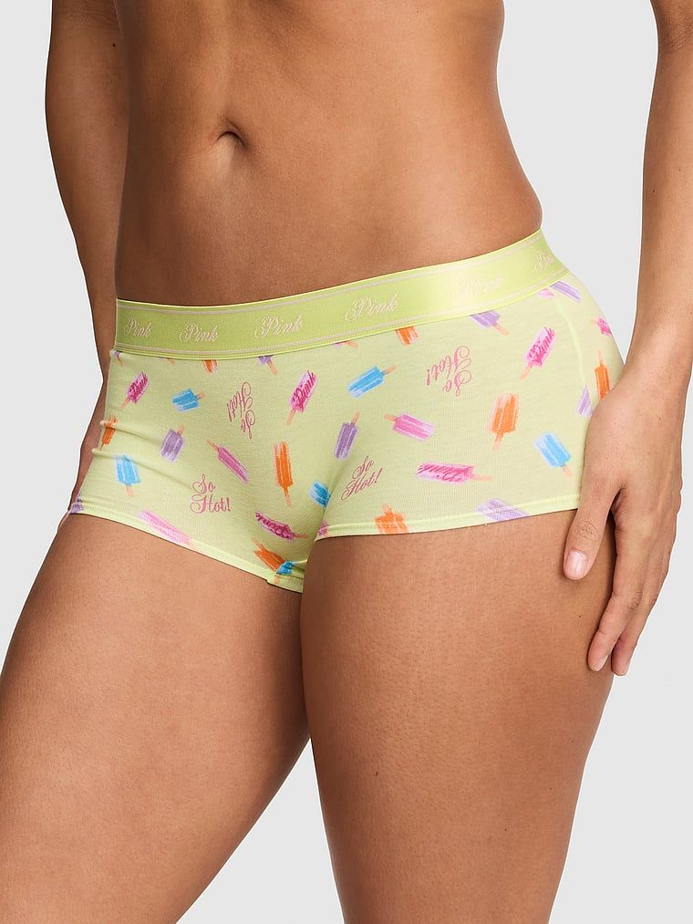 Majtki boyshort z logo Logo Cotton