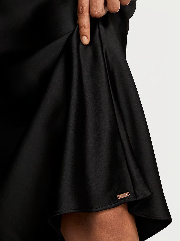 Victoria's Secret Zestaw satynowy - top na ramiączkach i spódnica midi