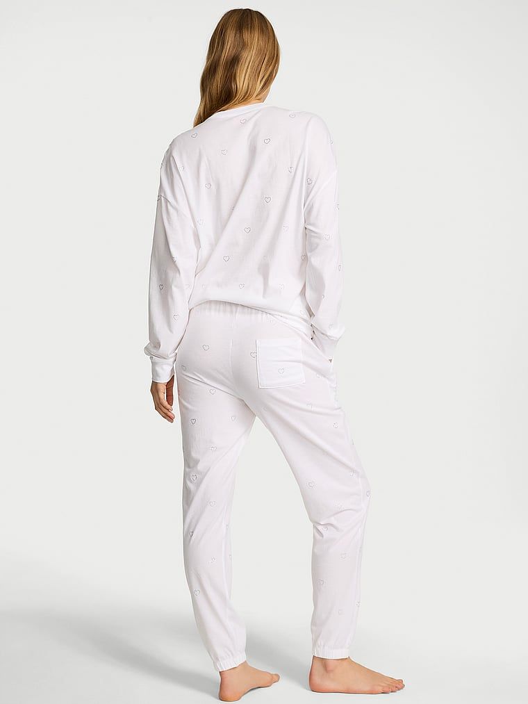 Piżama bawełniana Shine. Produkt ma kolor biały i pochodzi z kolekcji Victoria's Secret. 