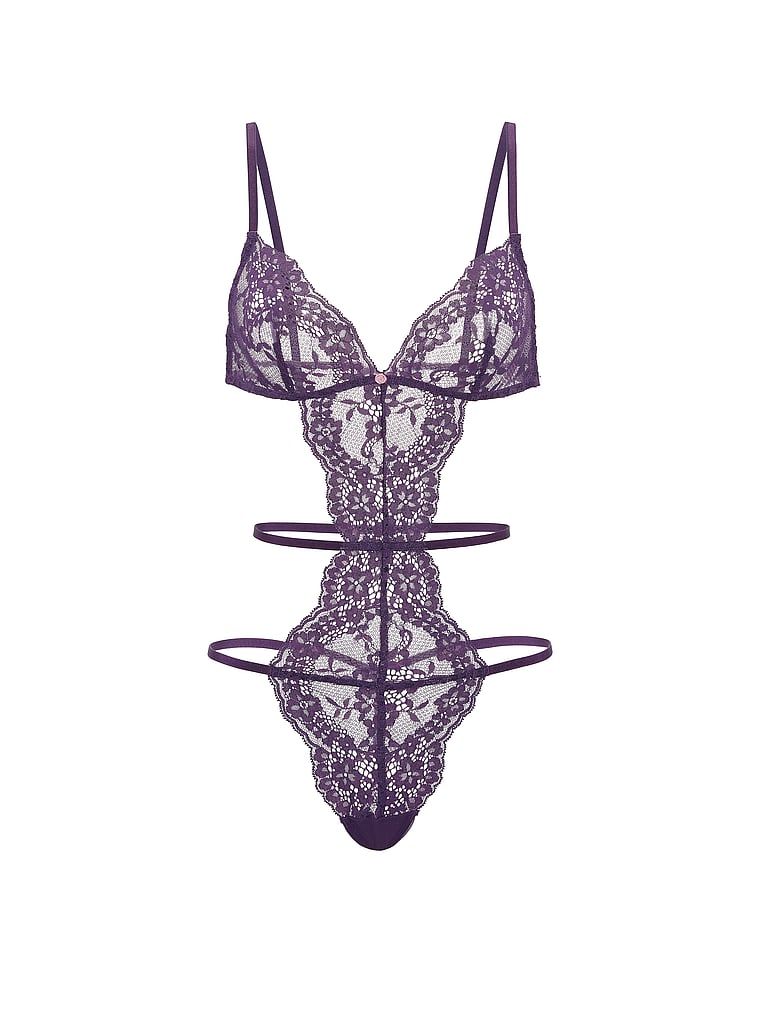 Body koronkowe z paseczkami Dare to Dream. Produkt ma kolor fioletowy i pochodzi z kolekcji Dream Angels. 