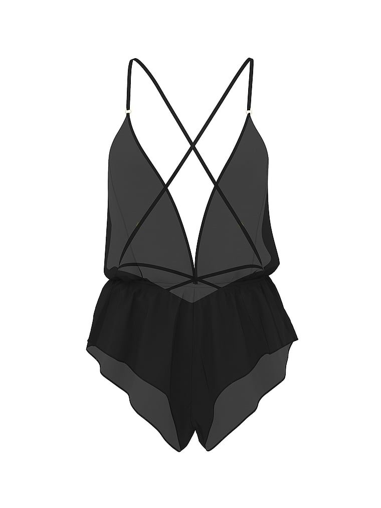 Very Sexy Kombinezon z szyfonu Lace-Up Flutter Romper