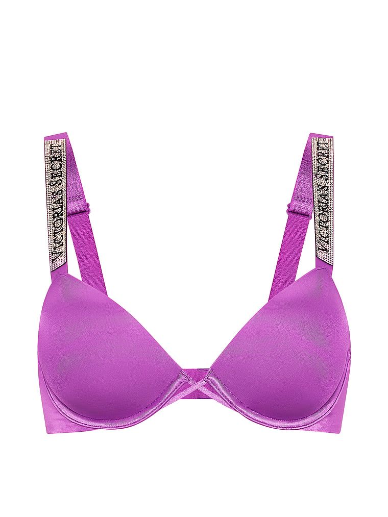 Biustonosz push-up Shine Strap. Produkt ma kolor fioletowy i pochodzi z kolekcji Very Sexy. 