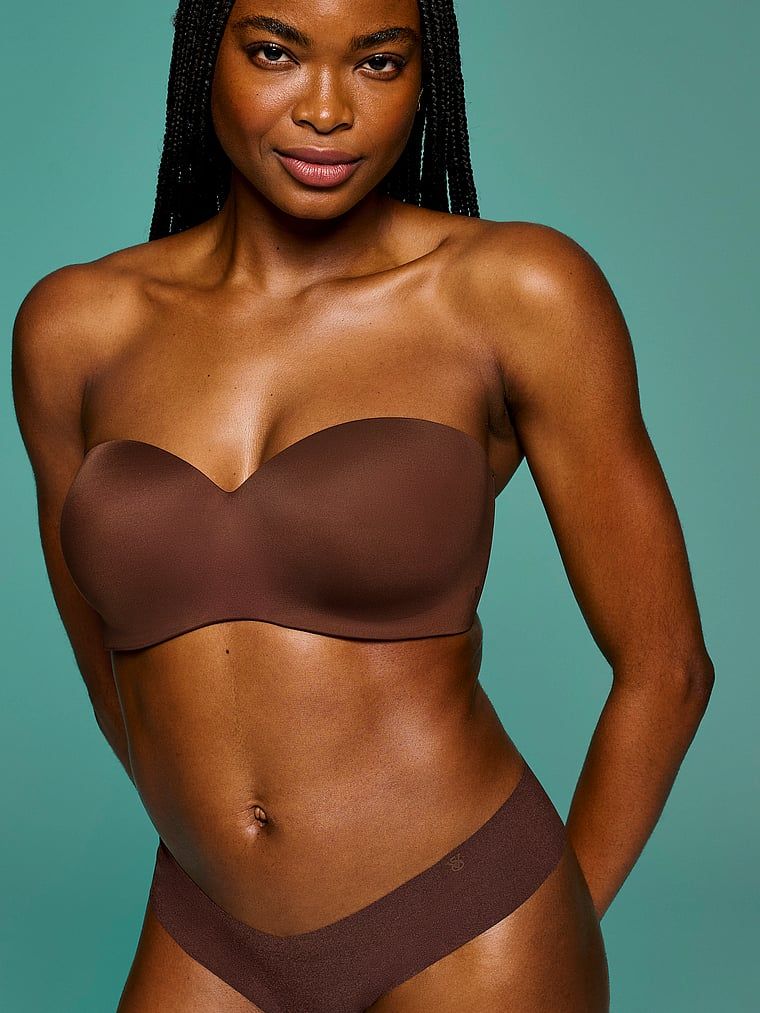 Biustonosz lekko usztywniany bez ramiączek Sweetheart Strapless. Produkt ma kolor brązowy i pochodzi z kolekcji Victoria's Secret Bare. 