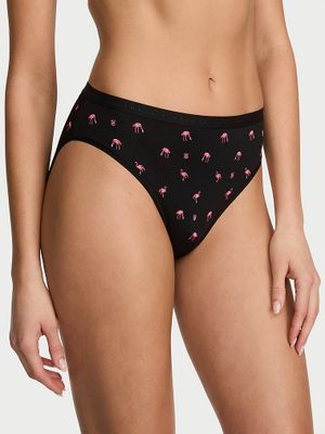 Victoria's Secret Majtki bawełniane figi z wysoko wyciętymi nogawkami High-Leg Brief