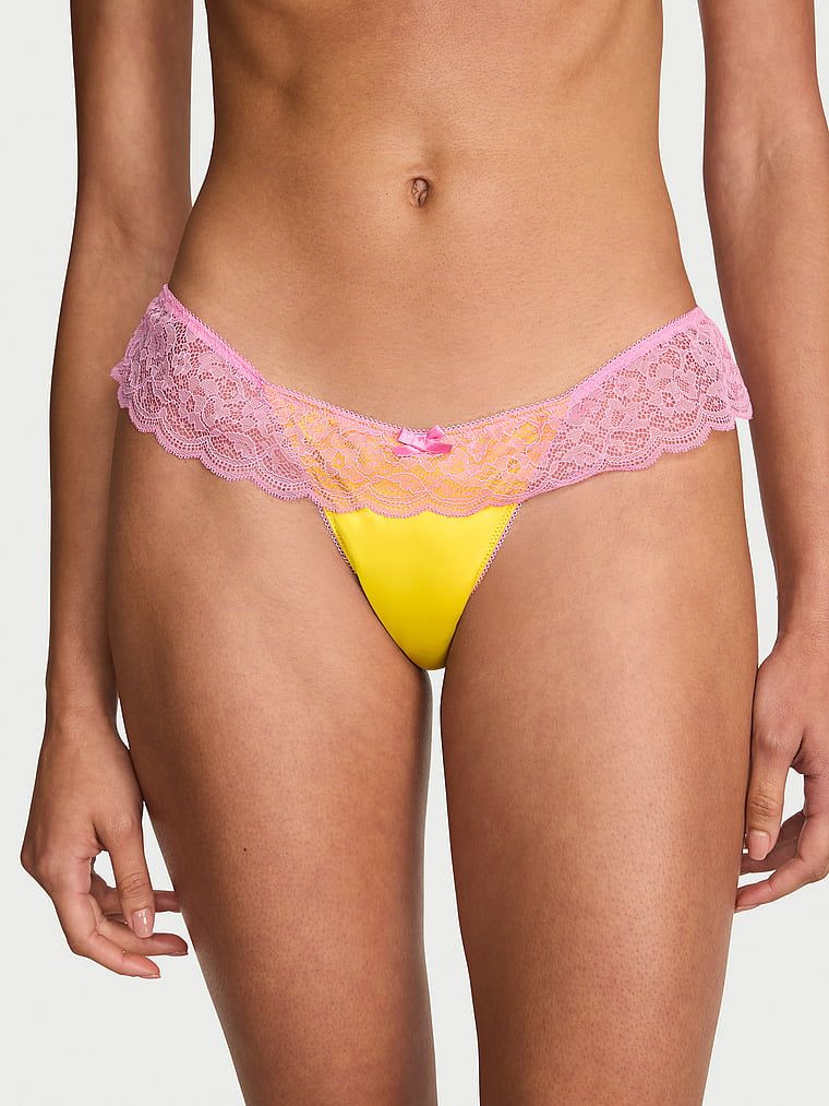 Victoria's Secret Stringi satynowe z falbanką Tease