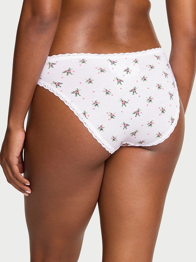 Majtki bawełniane z koronką Lace-Trim Bikini. Produkt jest wzorzysty i pochodzi z kolekcji Lace Trim. 