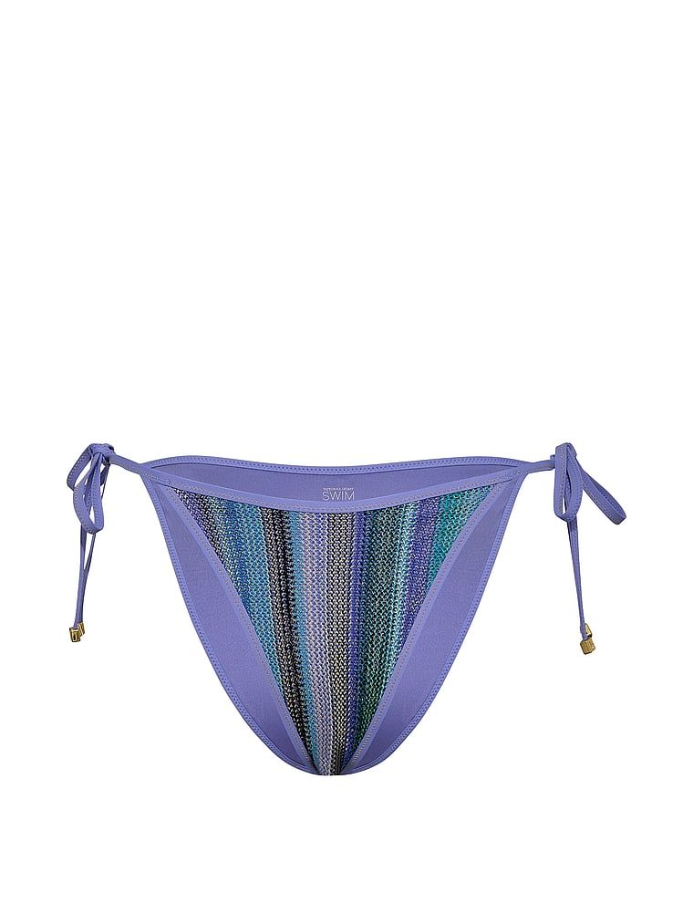 Dół od bikini Shimmer Stripe Cheeky. Produkt jest wzorzysty i pochodzi z kolekcji Victoria's Secret Swim. 