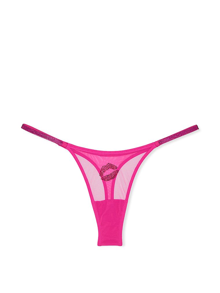 Stringi z siateczki z błyszczącymi paskami Shine Strap. Produkt jest wzorzysty i pochodzi z kolekcji Very Sexy. 