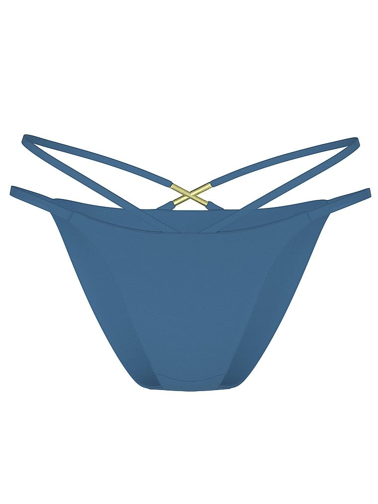 Dół od bikini z paseczkami Archives Sexy Straps Brazilian. Produkt ma kolor niebieski i pochodzi z kolekcji Victoria's Secret Swim. 