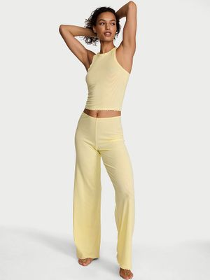 Victoria's Secret Zestaw do spania z bawełny - top i spodnie Shadow Stripe