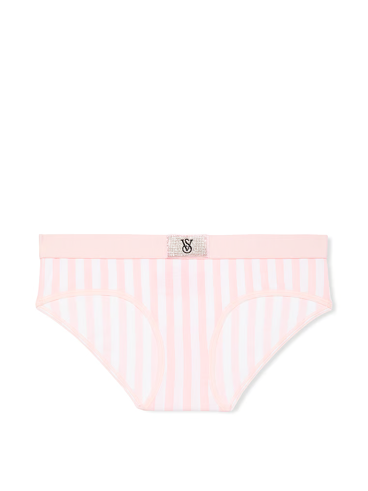 Majtki bawełniane z błyszczącym logo Shine Patch Hiphugger. Produkt ma wzór w paski i pochodzi z kolekcji Cotton. 