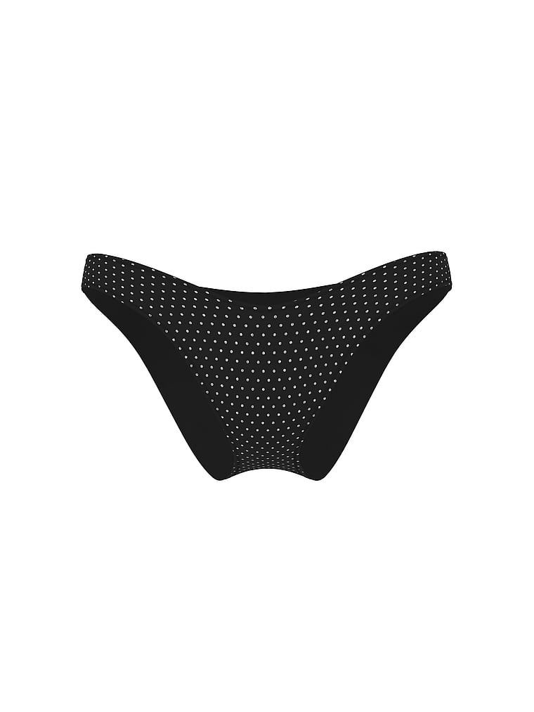 Dół od bikini brazyliany Essential Diamante Brazilian. Produkt ma kolor czarny i pochodzi z kolekcji Victoria's Secret Swim. 