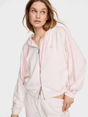 Angel Essentials Bluza bawełniana z kapturem i suwakiem Micro Terry