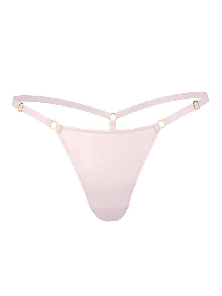 Stringi z regulowanymi paseczkami Hardware. Produkt ma kolor różowy i pochodzi z kolekcji Body by Victoria. 