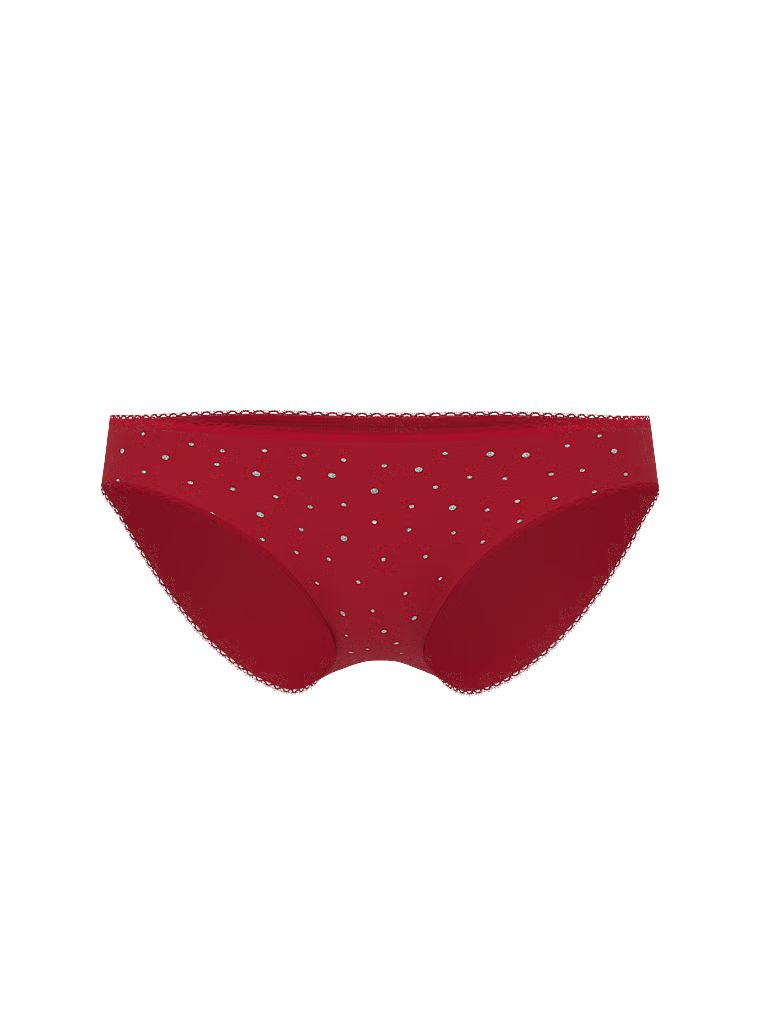 Majtki bawełniane z cekinami Sparkle Hiphugger. Produkt ma kolor czerwony i pochodzi z kolekcji Victoria's Secret. 