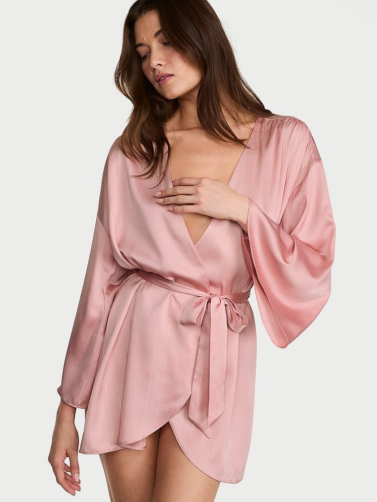 Victoria's Secret Szlafrok satynowy krótki