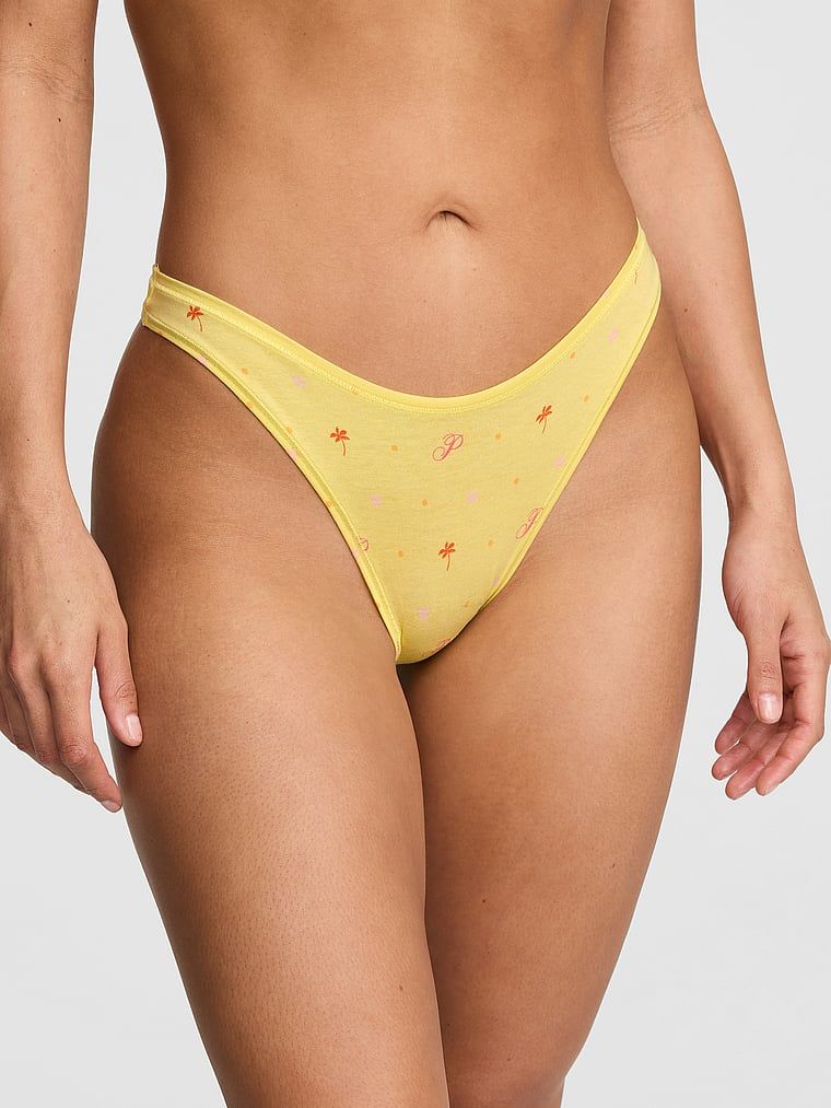 Bawełniane stringi z wysokim wycięciem