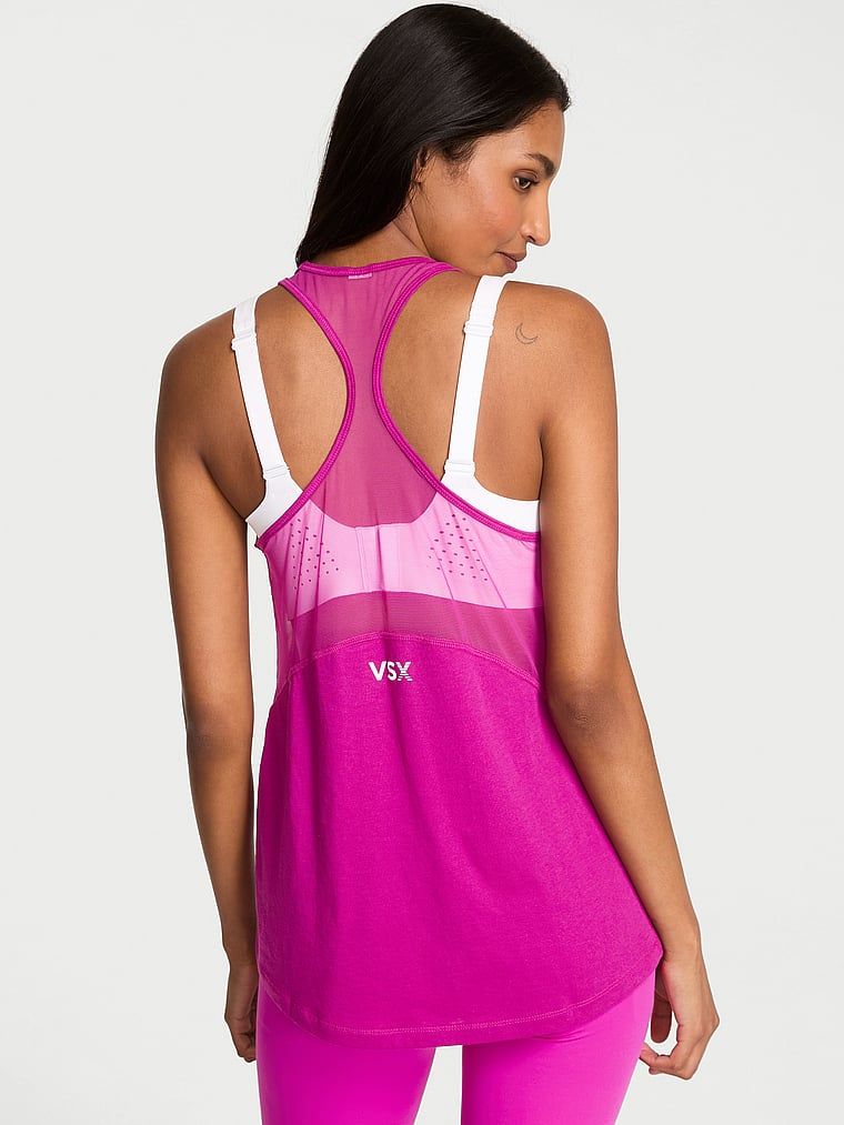Top sportowy bawełniany VSX Pima Racerback. Produkt ma kolor purpurowy i pochodzi z kolekcji VSX. 