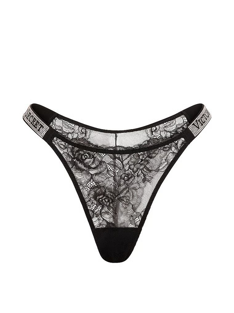 Majtki brazyliany koronkowe z błyszczącymi paskami Shine Strap Brazilian. Produkt ma kolor czarny i pochodzi z kolekcji Very Sexy. 