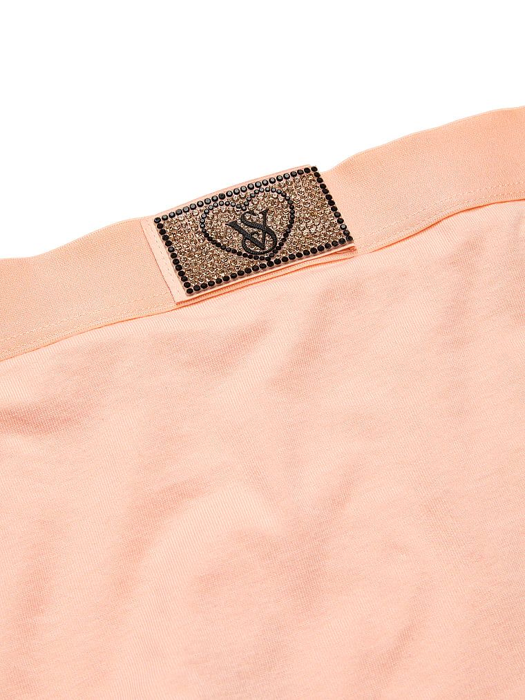 Majtki bawełniane figi z wysokim stanem i z błyszczącym logo Heart Shine Patch. Produkt ma kolor różowy i pochodzi z kolekcji Cotton. 