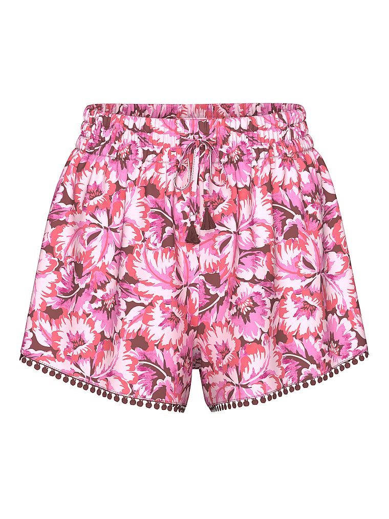 Szorty na plażę Beachwear. Produkt ma wzór kwiatowy i pochodzi z kolekcji Victoria's Secret Swim. 