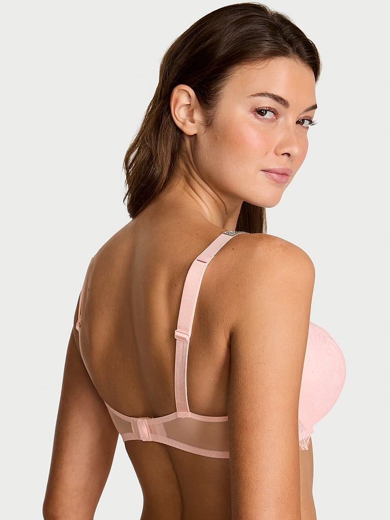 Very Sexy Biustonosz push-up koronkowy powiększający o 2 rozmiary Bombshell Shine Strap