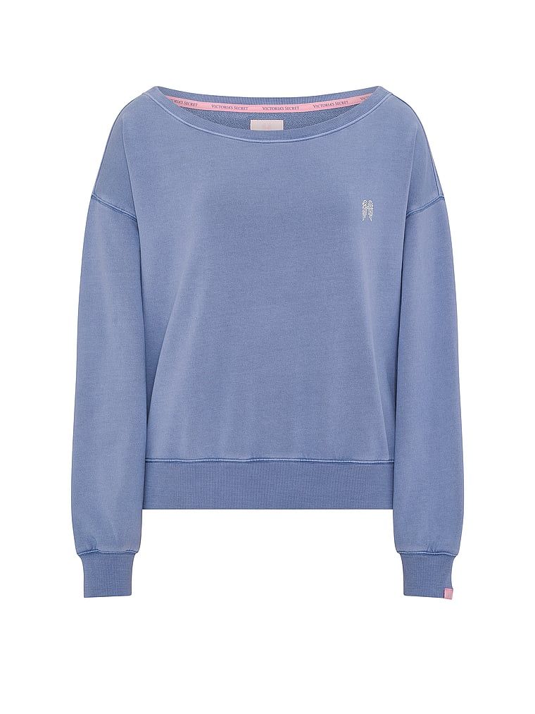 Bluza bawełniana z dekoltem łódka Terry Boatneck. Produkt ma kolor niebieski i pochodzi z kolekcji Angel Essentials. 