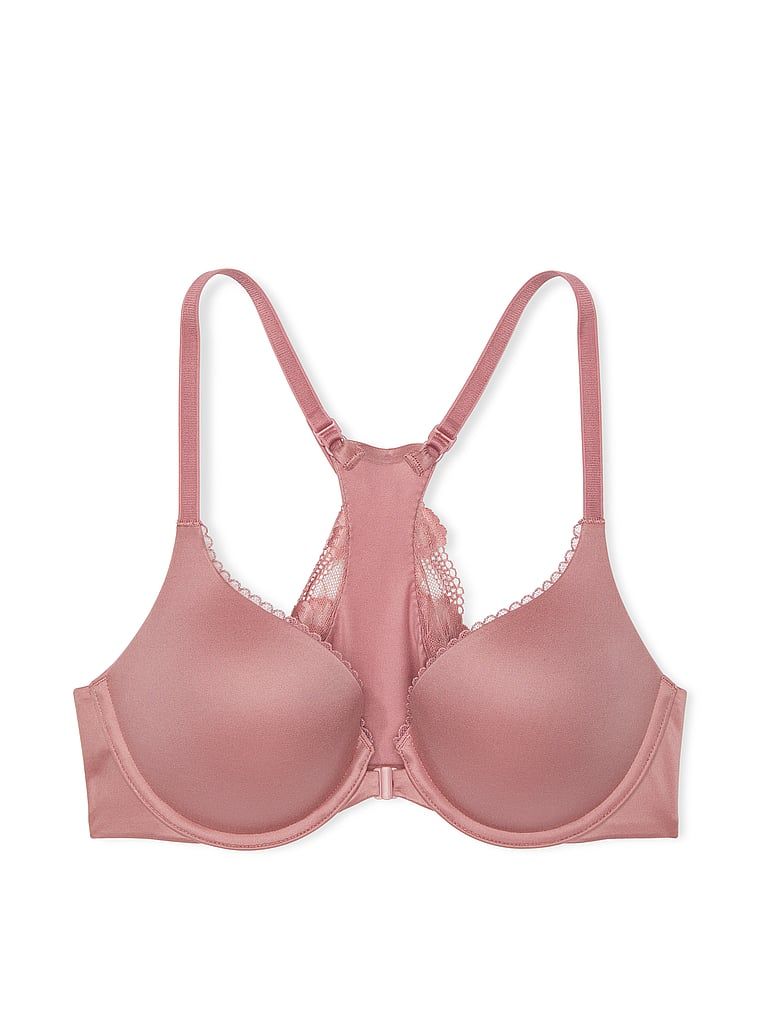 Biustonosz push-up zapinany z przodu Racerback. Produkt ma kolor różowy i pochodzi z kolekcji Body by Victoria. 