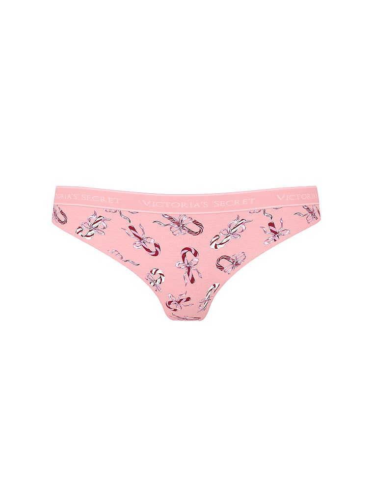 Stringi bawełniane z logo w talii. Produkt jest wzorzysty i pochodzi z kolekcji Cotton. 