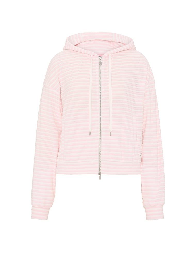 Bluza bawełniana z kapturem i suwakiem Micro Terry. Produkt jest wzorzysty i pochodzi z kolekcji Angel Essentials. 