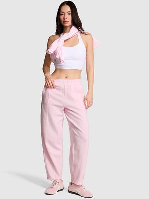 PINK Spodnie dresowe Campus Fleece barrel z przeszyciami