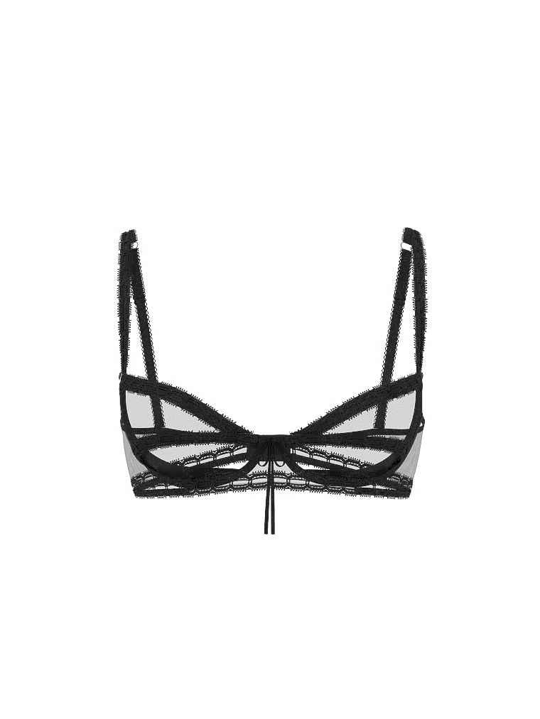 Biustonosz nieusztywniany balkonetka Wicked Ribbon Slot. Produkt ma kolor czarny i pochodzi z kolekcji Dream Angels. 