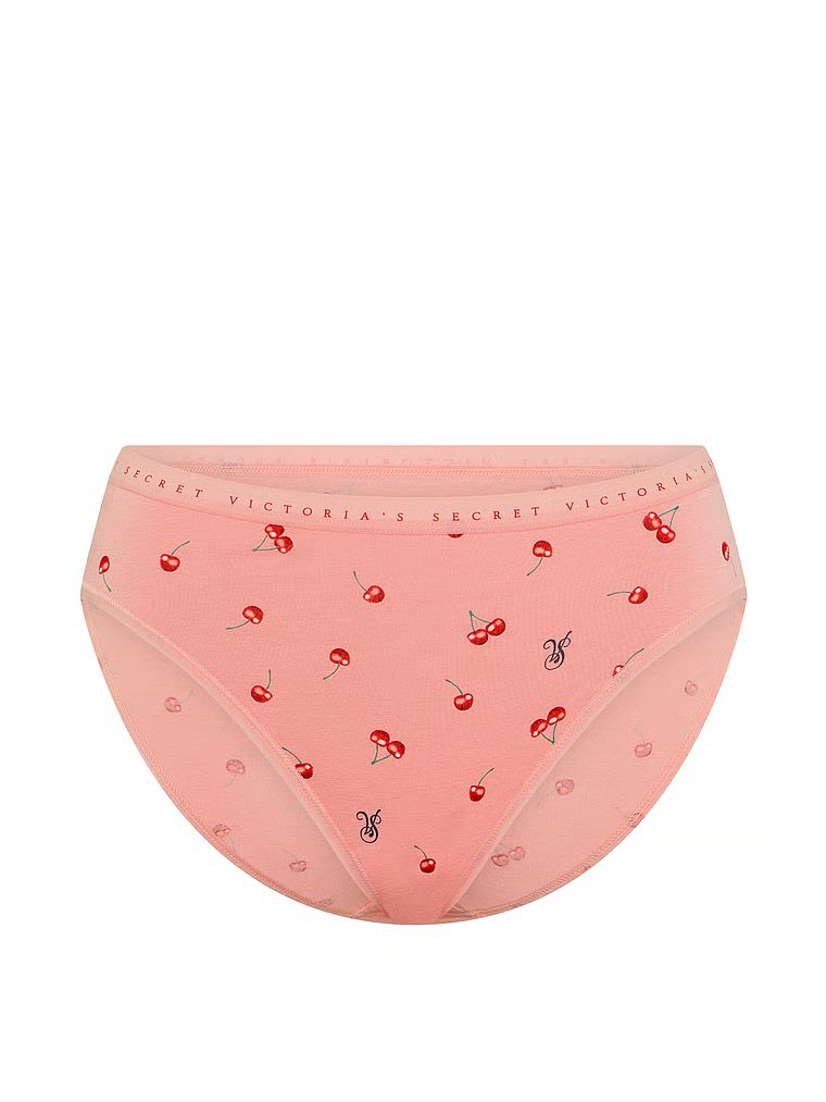 Majtki bawełniane figi z wysoko wyciętymi nogawkami High-Leg Brief. Produkt ma kolor wzorzysty i pochodzi z kolekcji Victoria's Secret. 