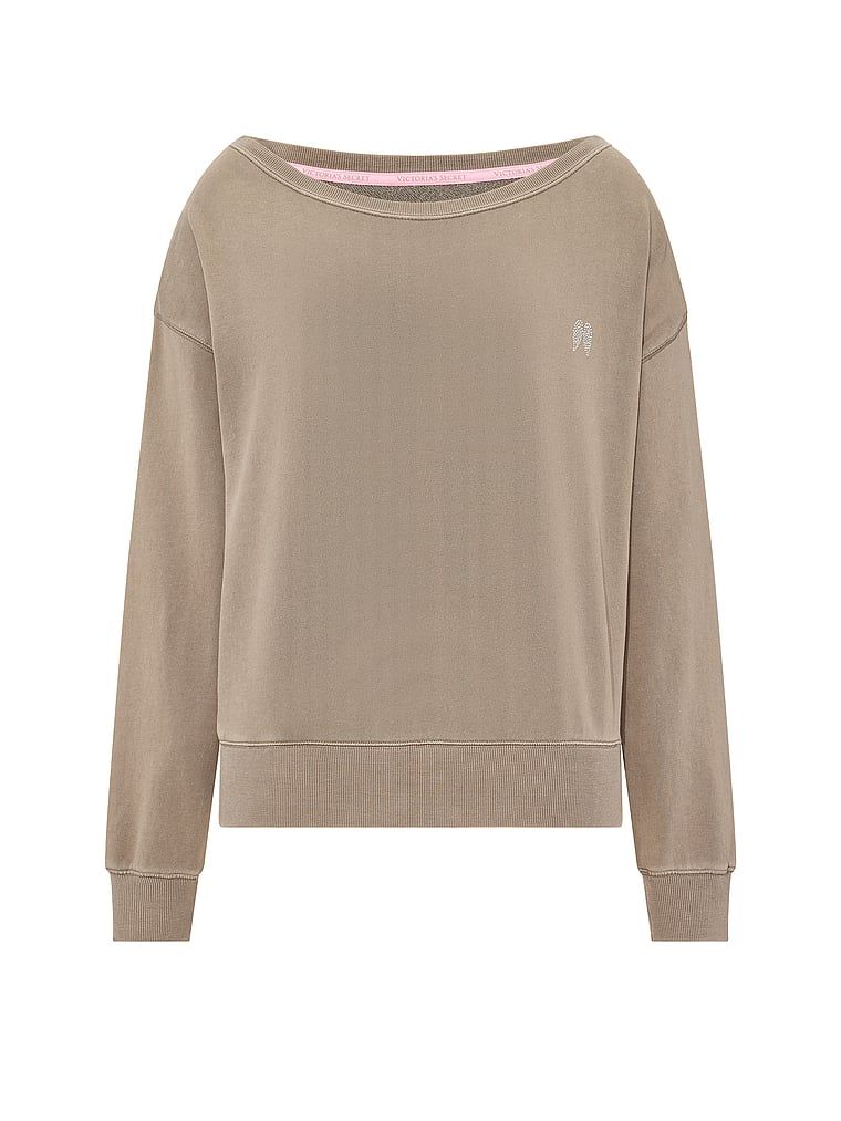 Bluza bawełniana z dekoltem łódka Terry Boatneck. Produkt ma kolor beżowy i pochodzi z kolekcji Angel Essentials. 