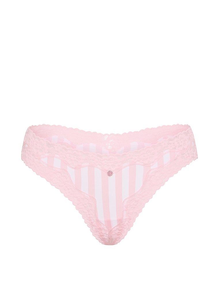 Stringi bawełniane z koronką Lace-Trim. Produkt jest wzorzysty i pochodzi z kolekcji Lace Trim. 