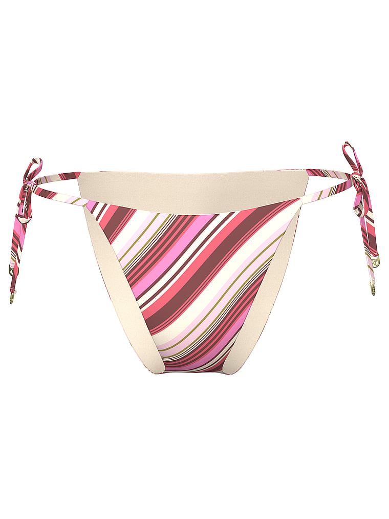 Dół od bikini Boho Beach Cheeky. Produkt ma wzór w paski i pochodzi z kolekcji Victoria's Secret Swim. 